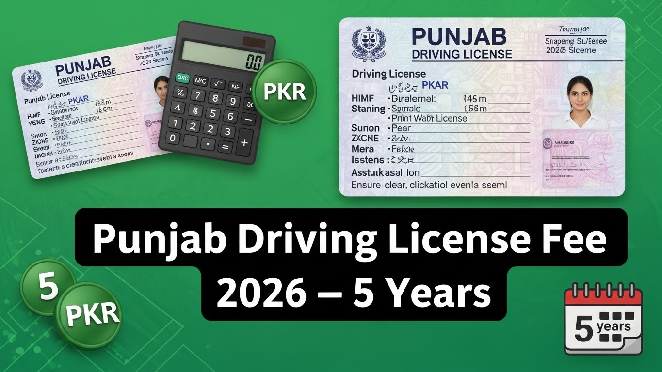 Driving License Fee for 5 Years in Punjab