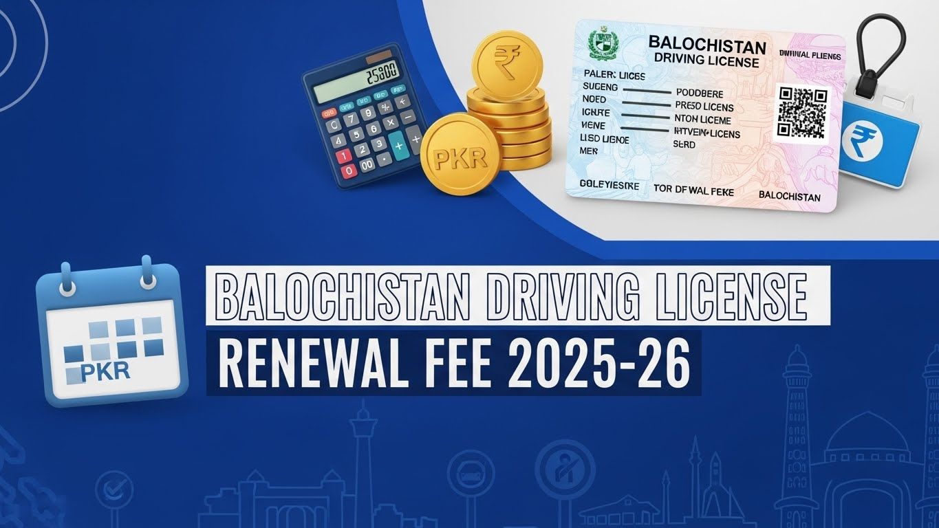 Driving License Renewal Fee in Balochistan